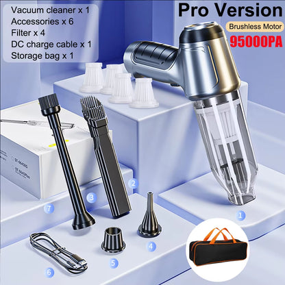 Car Vacuum Cleaner 95000PA Strong Suction Handheld Wireless Vacuum Cleaner for Car Household Portable Vacuum Cleaner Blower